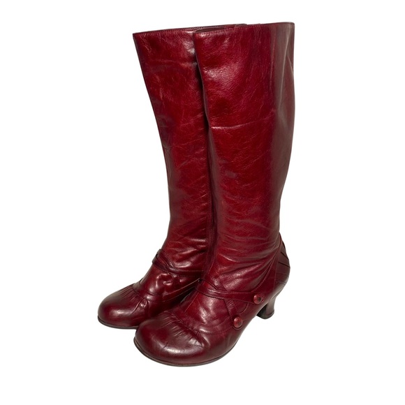 Miz Mooz Shoes - Miz Mooz Burgundy Leather Heeled Boots